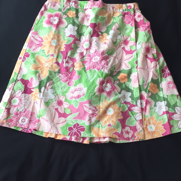 VINTAGE SKORT sz 8 FLORAL Hawaii Vibe COTTON EUC - Picture 5 of 8